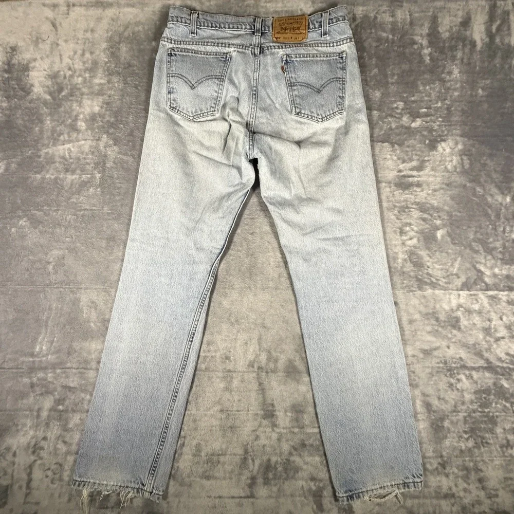 Vtg Levi's 505 Orange Tab Jeans Men's 34x32 Fit 34x31 Light Wash Distressed 90's